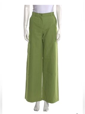 Byblos wide palazzo Olive Green Wide-Leg Cotton pants USA M
